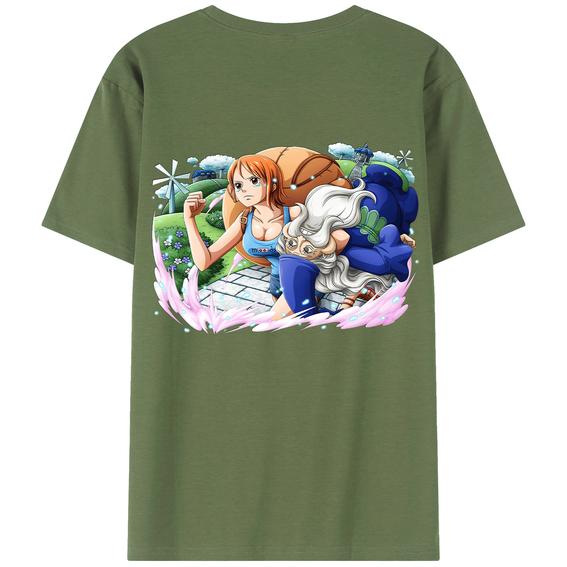 （画像用） ワンピース ナミ ONE PIECE Nami 綿100％ メンズ半袖Tシャツ（バックプリント） 通気性